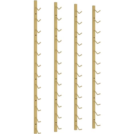 Unico Design Portavini da Parete per 12 Bottiglie 2 pz Oro in Ferro  12,5x2,5x116