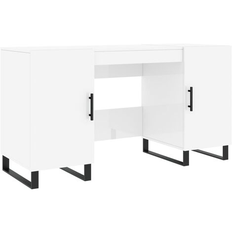 Maison Exclusive - Scrivania Bianco Lucido 90x45x76 cm in Legno Multistrato