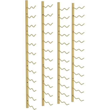 Unico Design Portavini da Parete per 24 Bottiglie 2 pz Oro in Ferro  22.5x2.5x116