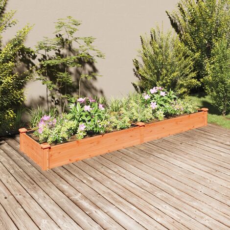 Unico Design Fioriera Giardino con Fodera Marrone 240x60x25cm Massello Abete 240x60x25 cm Magnifico it - Marrone59835