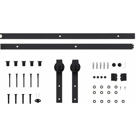 Kit Di Binari Per Porte Scorrevoli 183 Cm Acciaio Nero