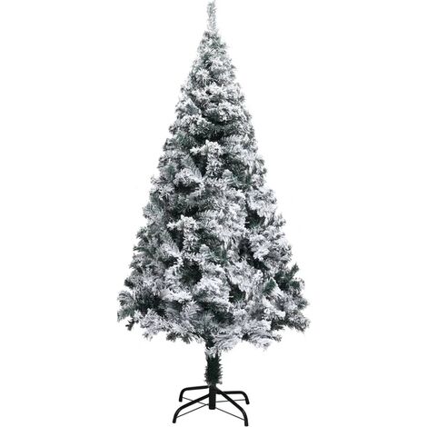 120 x 75 cm Albero di Natale Artificiale con Neve Fioccata Verde 120 cm  PVCMAISON