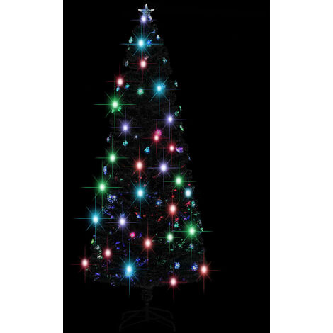 Albero Natale Preilluminato Bianco e Blu 240 cm in Fibra Ottica