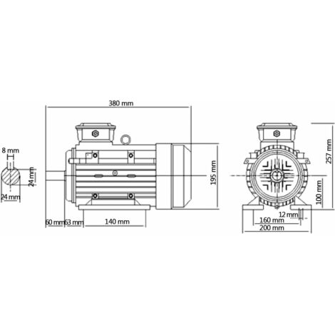 Motore Elettrico Trifase In Alluminio 4kw/5, 5hp 2 Poli 2840 Rpm