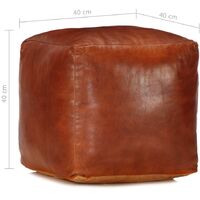 Unico Design Pouf Tanno 40x40x40 cm in Vera Pelle di Capra 40x40x40 cm  Magnifico it - Marrone83004