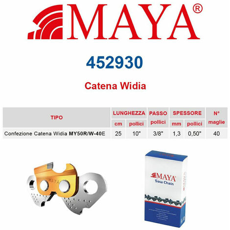Catena confezionata in Widia LP 3/8" 1.3 mm - .050" 40 maglie con antirimbalzo - 452930