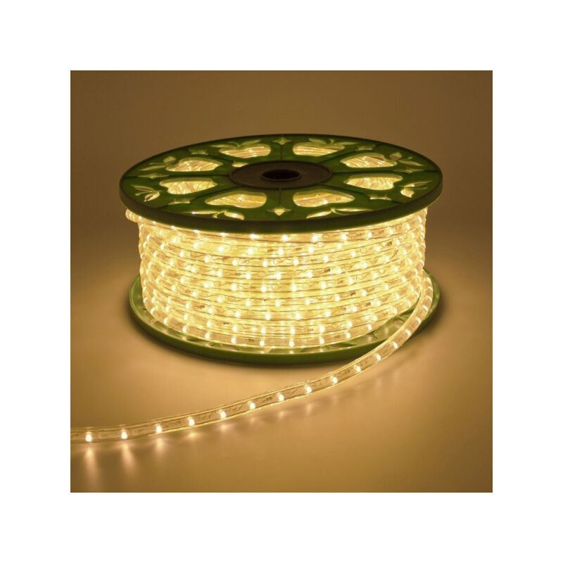 AntDau71 - Bobina Striscia Led Luminosa 100 Metri Luce Bianco Fredda 5050 220v Flessibile da Interno ed Esterno + 5 spine Cw578