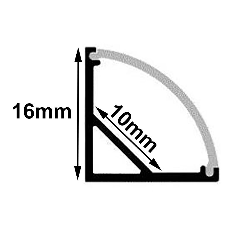 Profilo Alluminio Angolare 1m per Striscia led BARRA-2-1M