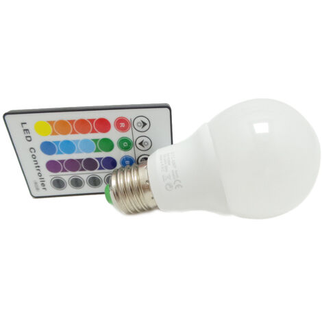 Lampadine A Led Rgbw E27 Cambia Colore Con Telecomando, 5w/9w