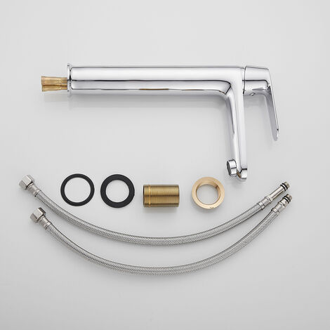 Rubinetto Miscelatore per Lavabo bagno completo di accessori X002-2