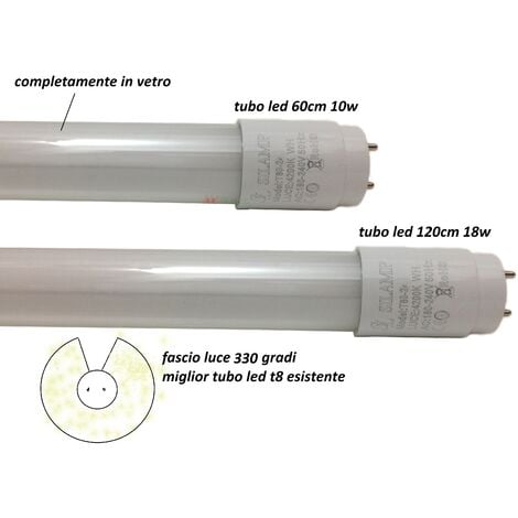 Tubo Led smd Neon Vetro T8 20w Led tube 120cm Min ord 10pz tubi