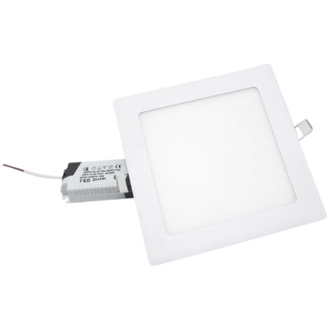 Faretto LED da incasso 12W quadrato slim bordo bianco lato 168mm F.I.153-160mmLuce Fredda 6400k