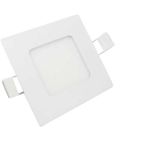 Faretto LED da incasso 3W quadrato slim bordo bianco lato 8cm F.I.75mmLuce Calda 3000k