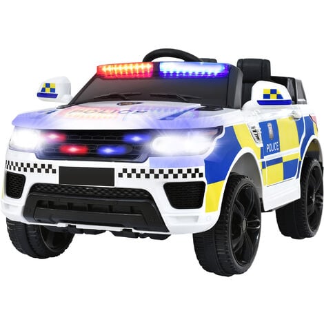 Elektro Kinderauto 12V 2x30W Motor, 3-5 km/h Polizeiauto mit  2,4G-Fernbedienung, MP3, Musik