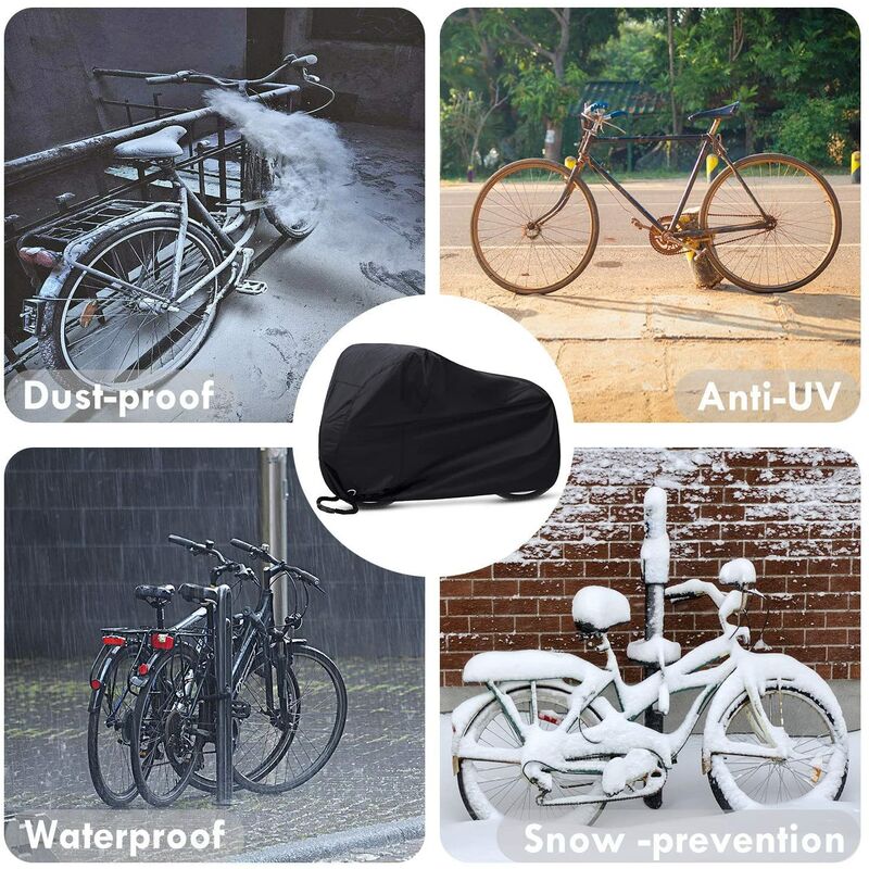 Housse de Vélo Imperméable pour 1 ou 2 Vélos, Grandes Housses de Vélo pour  Stockage Extérieur, Nylon 210D pour Vélos Doubles/Vélo de Route/2 Vélos