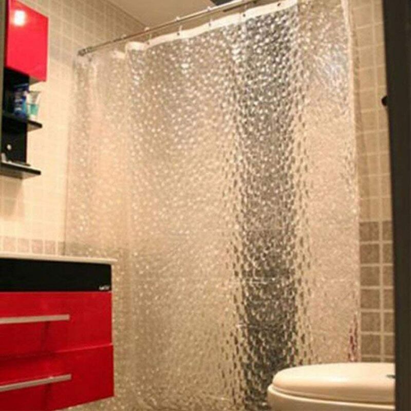 Rideau De Douche Transparent 120x180cm - EVA Anti-moisissure - Ourlet Lesté - 8 Crochets Inclus
