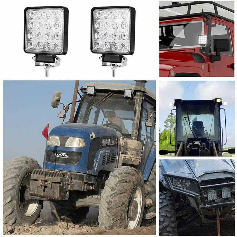 Lampe de Travail LED pour Tracteur 144W 16.5cm Projecteur LED de Voiture 12-24V  Bande