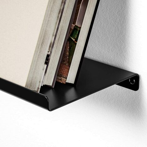 Etagère Murale Noire, Étagere Murale Bois 1 Niveaux Très Belles Etagere avec Longueur 30cm pour Salle de Chambre, Bureau, Salon, etc