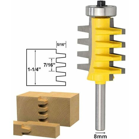 Outils de travail du bois 8 Shank Bevel Tenon Knife 8mm Shank Rail Finger Joint Reversible For Woodworking Tool Room