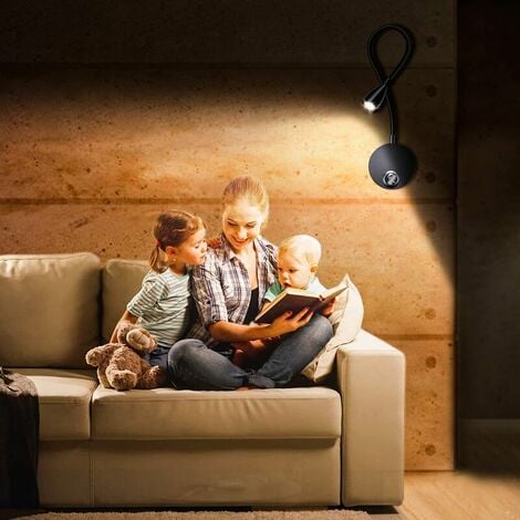 Lampe Chevet Murale 2 Pack Lumières Applique Liseuse LED Col de Cygne Lumière 3W, 3000K Blanc Chaud Lampe de Lecture