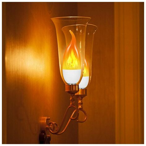 Ampoules LED 3 W E14 Ampoule Effet Flammes avec 3 Modes d'éclairage Ampoule  Décorative pour Halloween, Noël, Saint-Valentin, Fête de mariage(Lot de 4)  : : Luminaires et Éclairage