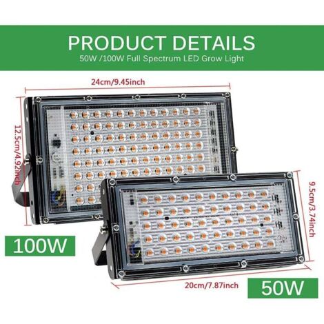 Lampe De Croissance Plantes KingSom - Spectre Complet LED Réglable 40-120cm
