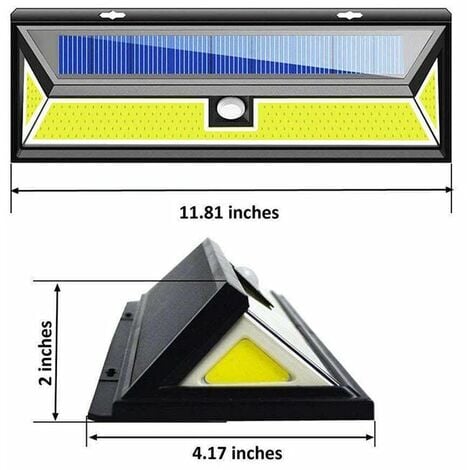 180COB sans télécommande lumière solaire de jardin corps humain induction solaire applique murale extérieure lumière de jardin，pour extérieur, jardin, cour