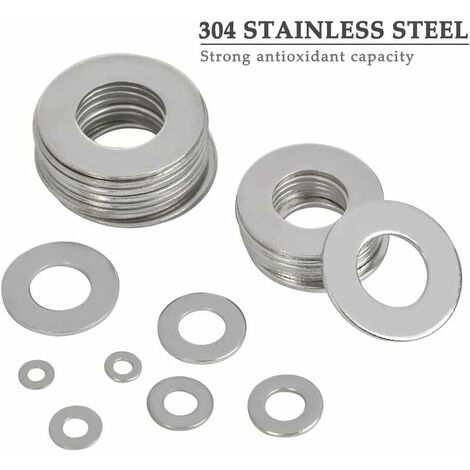 800 pièces en boîte M2-M12 matériel de remplacement de joint de rondelle plate en acier inoxydabledurable