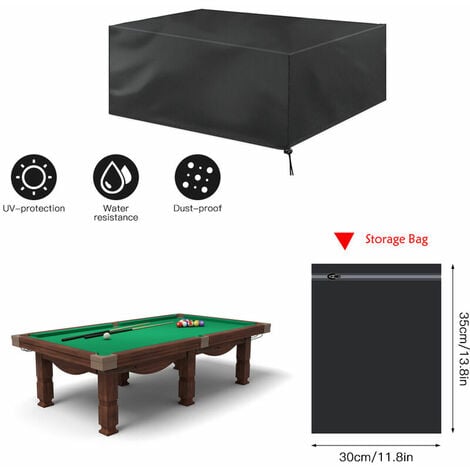 Noir 287 155 82 cm) Couverture anti-poussière pour meubles de table de billard  Housse étanche，
