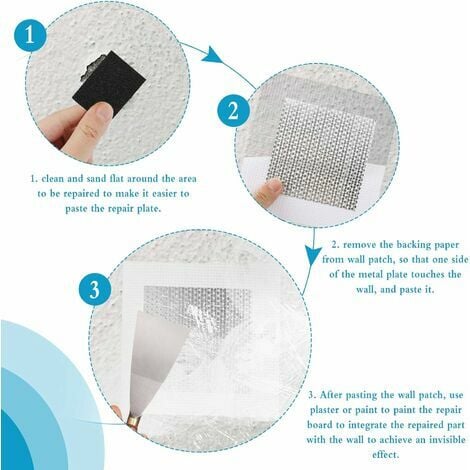 Kit de réparation murale en fibre de verre de 8 paquets - Patchs d