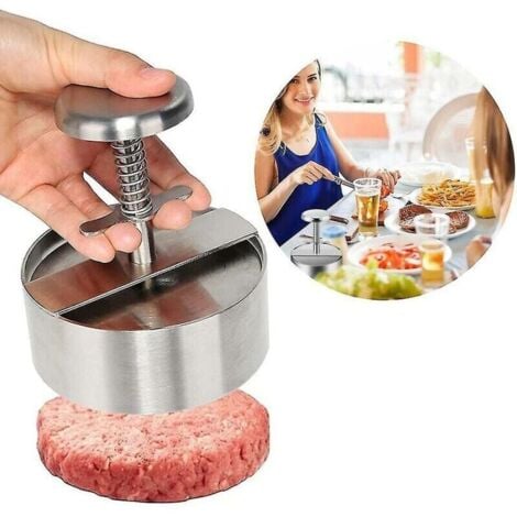 Presse à hamburger, moule à steak haché en acier inoxydable 304 avec échelle pour les réunions de famille, les rassemblements, les barbecues