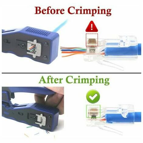 Lot de 100 RJ45 8P8C CAT6 CAT5E Connecteur de Passe à Travers Ethernet Modulaire Plug 50u Plaqué
