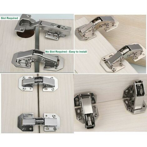 12Pcs Charnières Porte Placard, Charniere Porte Cuisine, 90°Charniere Meuble,Charnière Invisible, Faites Correspondre la vis , Convient aux portes D'armoires,Portes d'armoires de Bureau