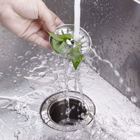 Bouchon D'évier VEGCOO En Acier Inoxydable - Filtre Anti-déchets Universel 84mm Pour Cuisine Et Salle De Bain