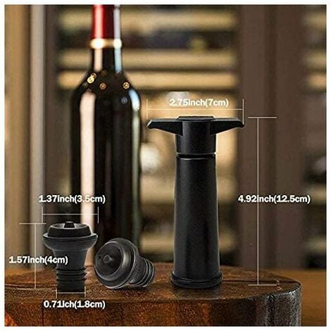 7 kit de accessoire du Vin (tire-bouchon + Carafon à vin + 4 bouchons de vin  + pompage sous vide de vin rouge) Pompe à vin Pompe à vide en acier  inoxydable