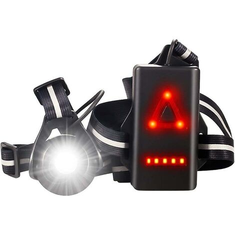 Lampe de poitrine pour la course à pied, lampe de poitrine LED rechargeable  par USB, 500