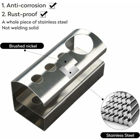 Porte-brosse à Dents Colist Acier Inoxydable - Organisateur Salle De Bain Avec Support électrique | Fond Antidérapant