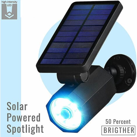 Bionic Spotlight Deluxe LED Lampes Solaires Spot à Énergie Solaire avec Détecteur de Mouvement de 25 Pieds Extérieur Étanche Résistant au Gel Éclairage Extérieur de Cour (Noir) Taille Unique