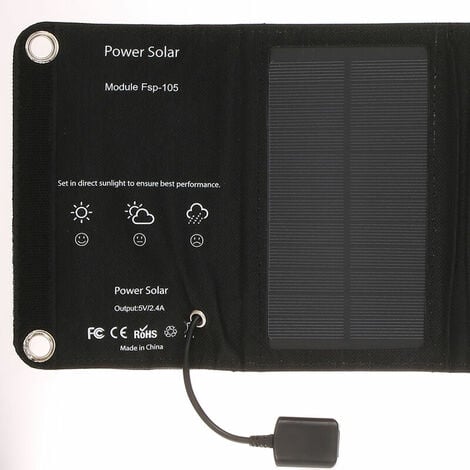 Chargeur solaire Portable avec Port USB pliable, 5 panneaux solaires, Camping randonnée voyage, chargeur de téléphone solaire Compact