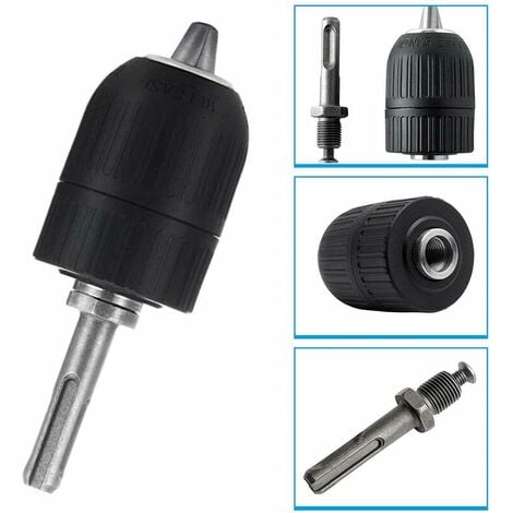 Mandrin de perceuse sans clé avec adaptateur SDS 1/2'' Outil de conversion de mandrin sans clé détachable robuste pour SDS, GSB et GSR, perceuse à main électrique