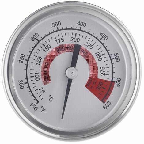 Thermomètre en acier inoxydable, thermomètre bimétallique Thermomètre  industriel 300 degrés Celsius, tuyau de chaudière