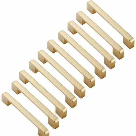 10pcs 128mm Poignée pour placard Poignée de placard doré Arc Bâton Cuisine Armoire Porte