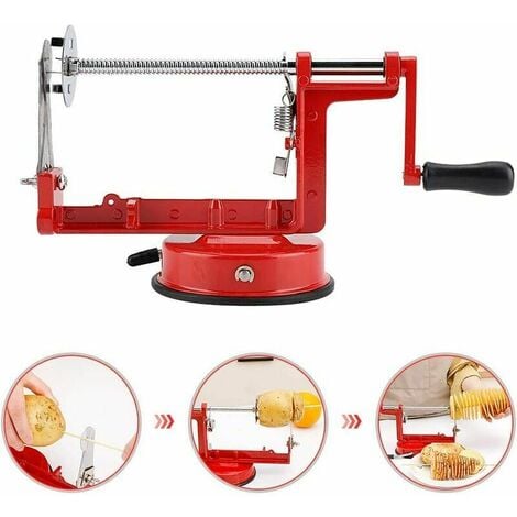 Coupe en Spirale Coupe-Pomme de Terre Coupe-Frites en Acier Inox, éplucheurs de Pommes de Terre Fruit Carottier Remuer Trancheuse Coupeur, Machine à Copeaux pour Pommes de Terre, Chips Tornade