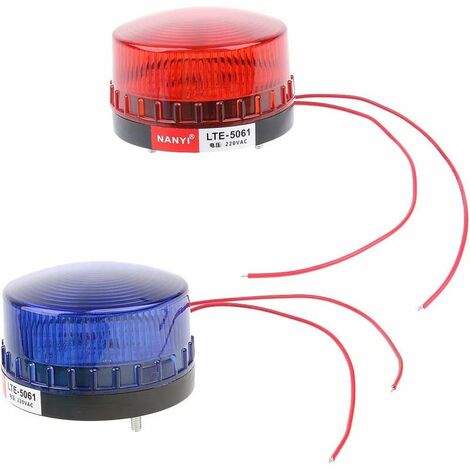 -2pcs Gyrophare Balise de Signalisation 220V Lumineuse LED Lampe d'Avertissement Clignotant Eclairage d'Urgence Voiture