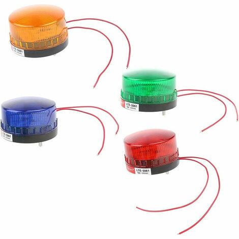 -2pcs Gyrophare Balise de Signalisation 220V Lumineuse LED Lampe d'Avertissement Clignotant Eclairage d'Urgence Voiture