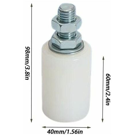 Olive De Guidage Supérieure Nylon, 2 Unitésrouleaux pour Porte Coulissante, Fixation avec Tige Filetée, Olive ou Galet de Guidage pour Portail Coulissant ou Autres Applications (40 x 60MM) Carivent