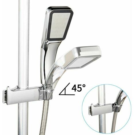 ZAEWRY Lot de 2 Support de douche sans perçage avec ventouse | Support de pommeau de douche rotatif et réglable à 360° | Antidérapant | gris | Leroy Merlin