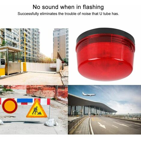 Haute 15 LED rouge stroboscopique d'urgence clignotant signal d'avertissement de trafic lumière clignotante pour lumière d'alerte intérieure ou utilisation de nouveauté(24V)