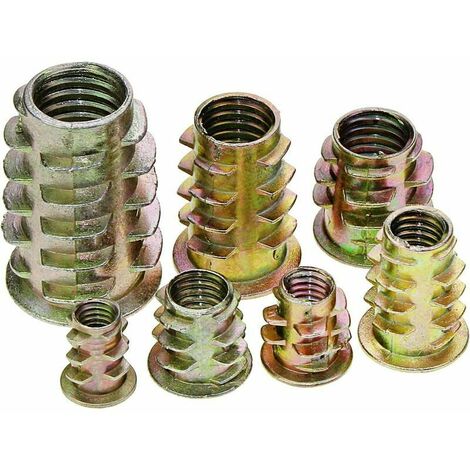Lot De 120 écrous Hexagonaux En Alliage De Zinc M4 M5 M6 M8 M10 Avec Inserts Filetés Pour Meubles En Bois Avec Bote En Plastique