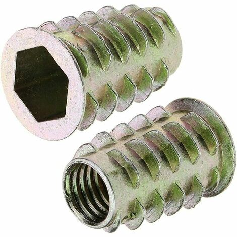 Lot De 120 écrous Hexagonaux En Alliage De Zinc M4 M5 M6 M8 M10 Avec Inserts Filetés Pour Meubles En Bois Avec Bote En Plastique